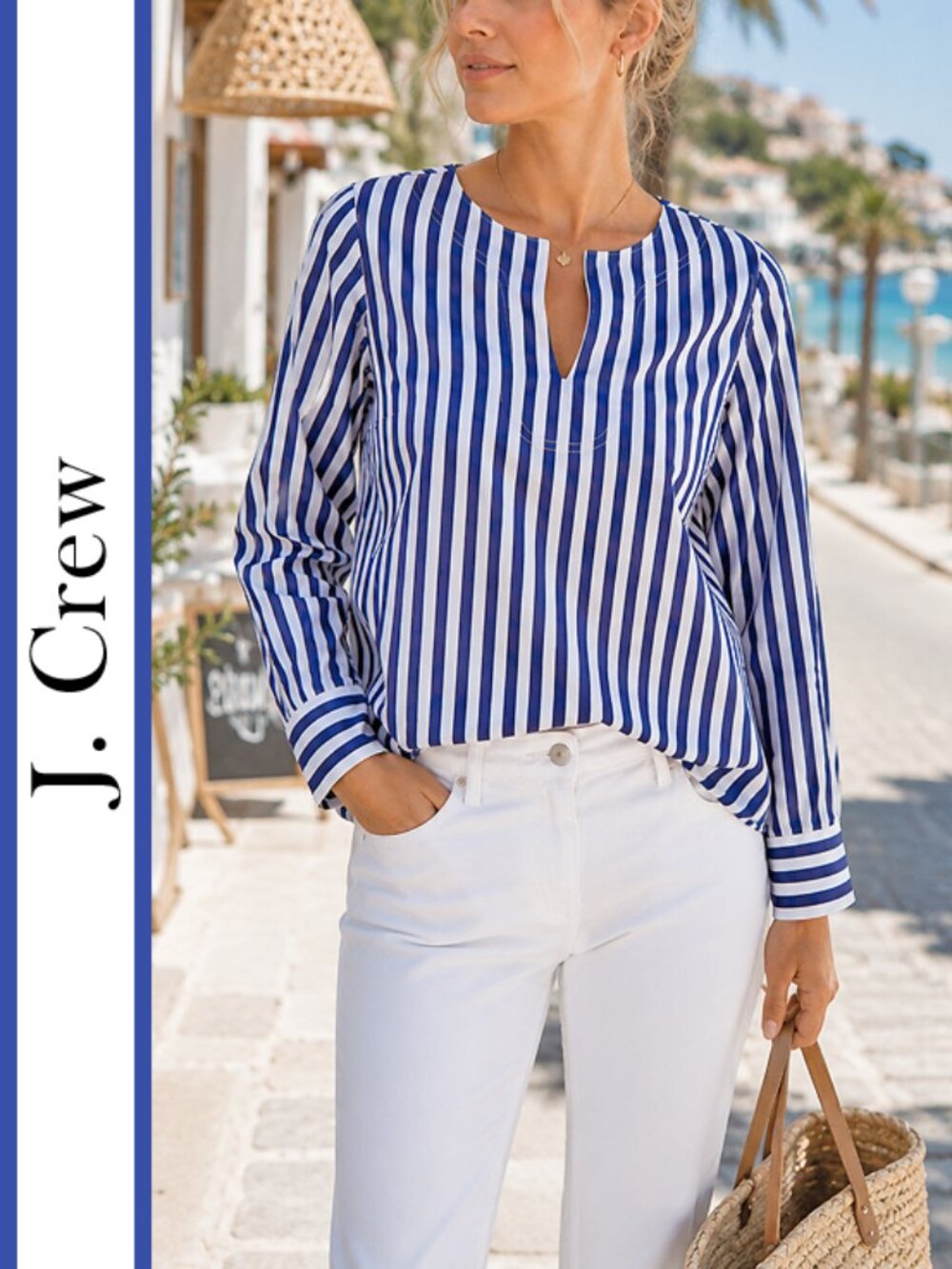 J. Crew | Coastal Chic Cotton Poplin Tunic Top